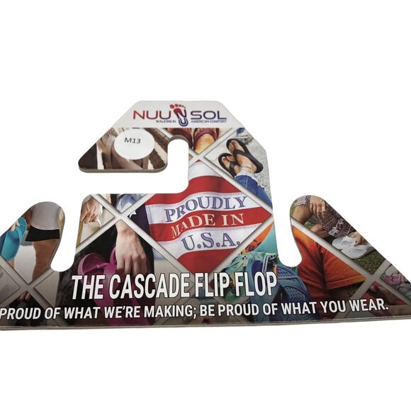 NEW Nuusol Cascade Flip Flops Granite Gray Mens 13 Made in USA - Picture 7 of 8